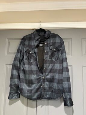 Men's Road Armor Black & Gray Plaid Biker Shirt